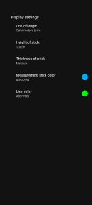 settings screen
